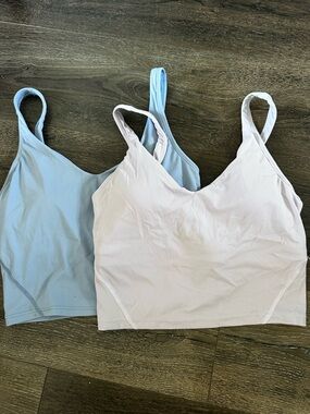 Seamless Scoop Neck Bralette - Light Pink & Light Blue
